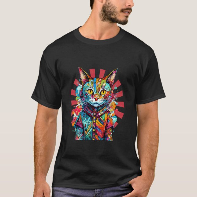 Abstrakt Katt Kisse Kattunge T Shirt (Framsida)