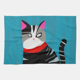 Abstrakt Katt Kökshandduk