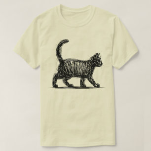 Abstrakt Katt Linje Konst Minimalistisk Klotter Ka T Shirt