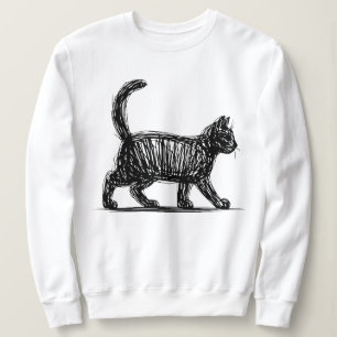 Abstrakt Katt Linje Konst Minimalistisk Klotter Ka T Shirt