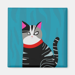 Abstrakt Katt Magnet