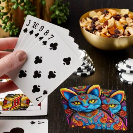 Abstrakt katt med gula ögon casinokort