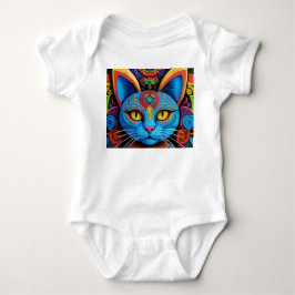 Abstrakt katt med gula ögon t shirt
