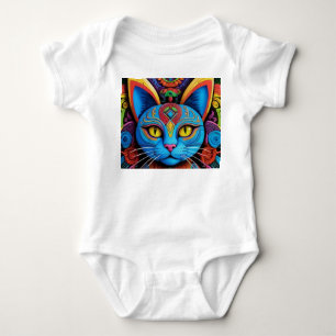 Abstrakt katt med gula ögon t shirt