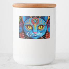 Abstrakt Katt med Gult Ögon Mat Etiketter