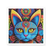 Abstrakt Katt med Gult Ögon