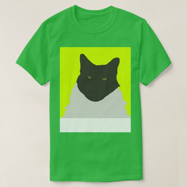 Abstrakt Katt på Gult T Shirt (Design framsida)