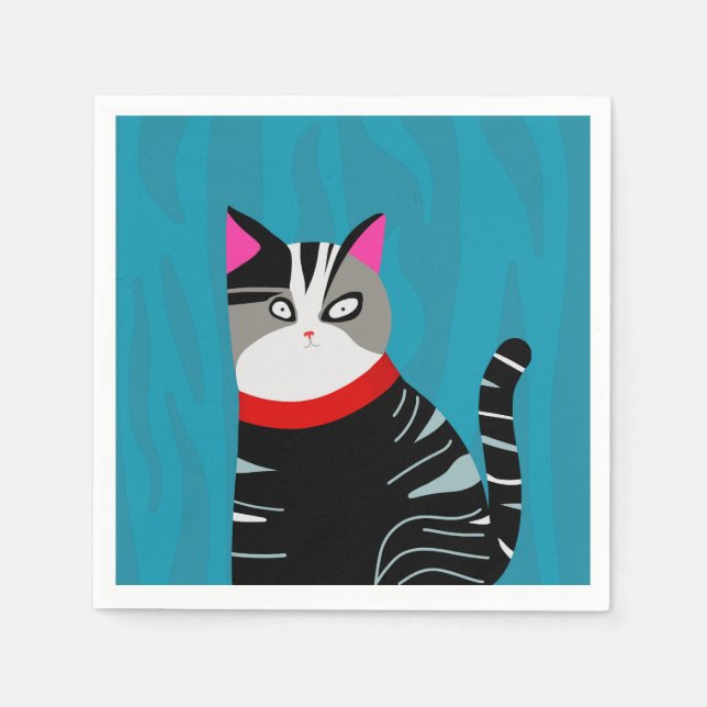Abstrakt Katt Pappersservett (Framsidan)