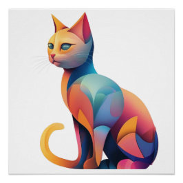 Abstrakt Katt Perfect Poster