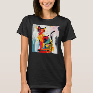 Abstrakt katt t shirt