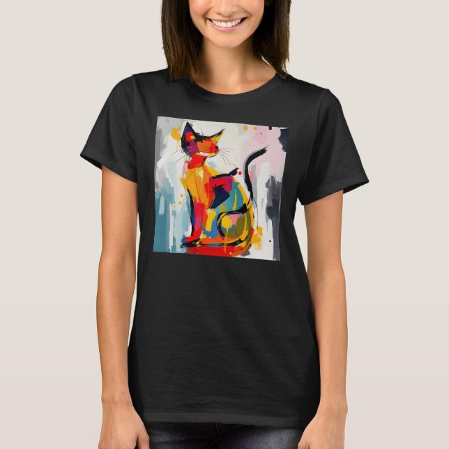 Abstrakt katt t shirt (Framsida)