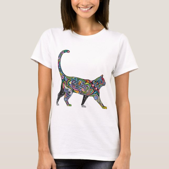 Abstrakt katt tee shirt (Framsida)