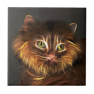 Abstrakt kattansikte kakelplatta