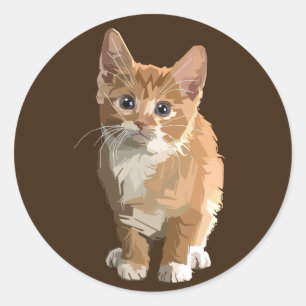 abstrakt kattklistermärken runt klistermärke