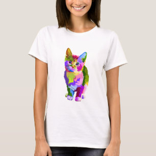 Abstrakt Kattunge Basic T-skift T Shirt