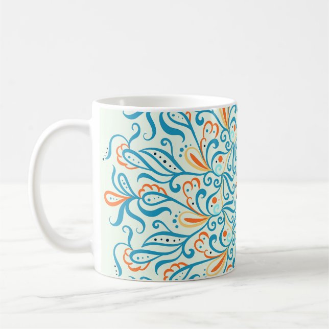 Abstrakt Keramiska plattan Mönster Kaffemugg (Vänster)