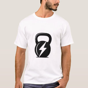 Abstrakt Kettlebell Fitness Logotyp T-Shirt