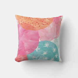 Abstrakt Kids Pillow Rosa, blått, orange Kudde