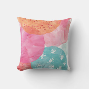 Abstrakt Kids Pillow Rosa, blått, orange Kudde