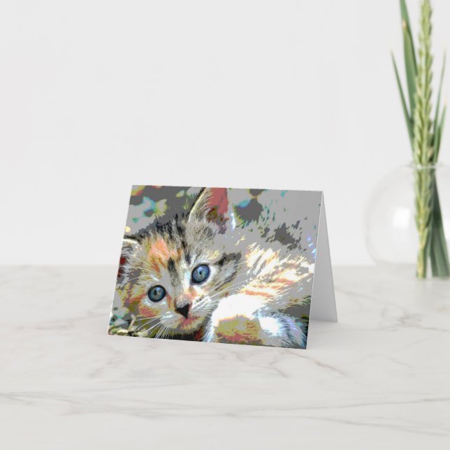 Abstrakt Kitten Note Card Kort (Framsida)