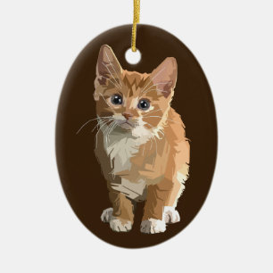 abstrakt Kitten porcelain ornament