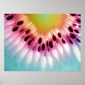 Abstrakt Kiwi Fruit Seeds Poster