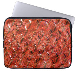 Abstrakt klarröd med prickar och krokad stilar laptop fodral
