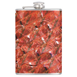 Abstrakt klarröd med prickar och kronad stil fickplunta