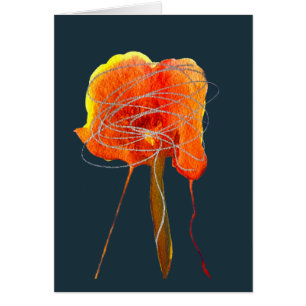 Abstrakt klotter blommig blomma modern konst hälsningskort