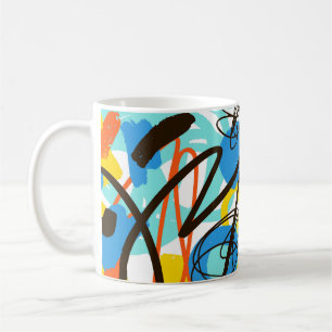 Abstrakt klotter, ljust sommar mönster. kaffemugg