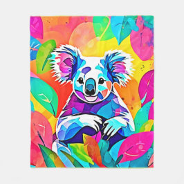 Abstrakt Koala Design Fleecefilt