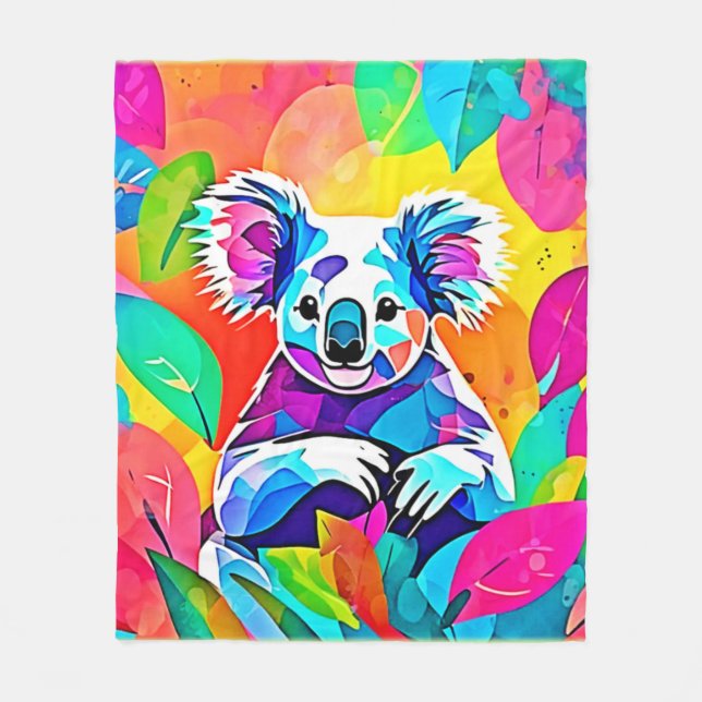 Abstrakt Koala Design Fleecefilt (Framsidan)