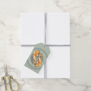 Abstrakt Koi Artistic Gift Märkre Presentetikett