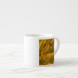 Abstrakt Kokopelli med Mesa, Cactus & Sol Espressomugg