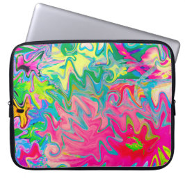 Abstrakt kollaž med färgrik blomsterträdgård laptop fodral