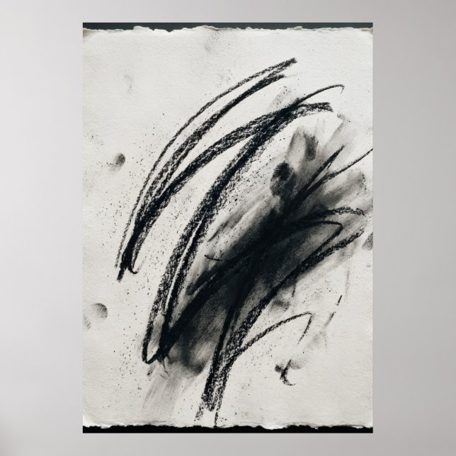 Abstrakt kolskissaffisch | Gestural linje Poster (Framsidan)
