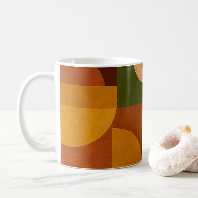 Abstrakt komposition i mitten av seklet modernism kaffemugg (Med munk)