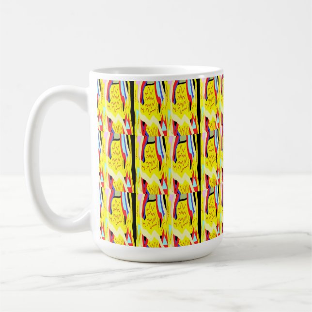 Abstrakt konsmålning traditionell kaffemugg (Vänster)