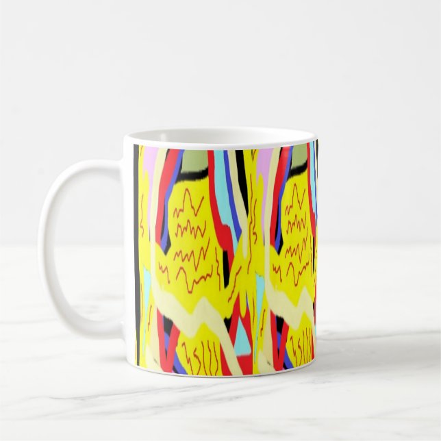 Abstrakt konsmålning traditionell kaffemugg (Vänster)