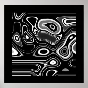 Abstrakt Konst Affisch Ultra Modern Svart Vitt
