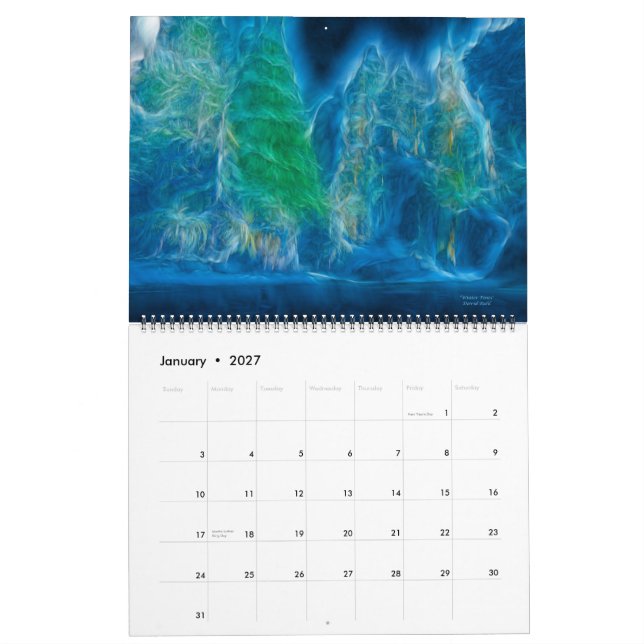 Abstrakt konst av David Ruhl Kalender (Jan 2027)
