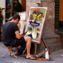 Abstrakt konst av en passionsblomma canvastryck