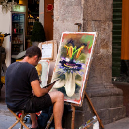 Abstrakt konst av en passionsblomma poster