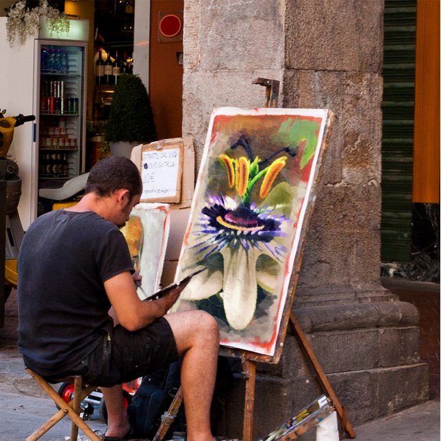 Abstrakt konst av en passionsblomma poster (Skapare uppladdad)