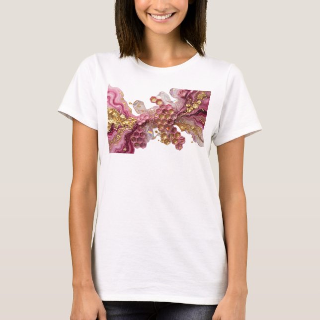 ABSTRAKT KONST BIKAKEMÖNSTER BLOMMÖNSTER v4 T Shirt (Framsida)