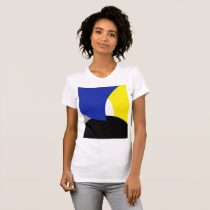 Abstrakt konst blå gul t shirt