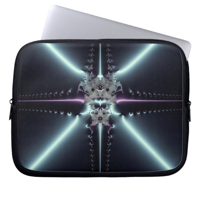 Abstrakt konst blå stjärna laptop sleeve (Framsidan)