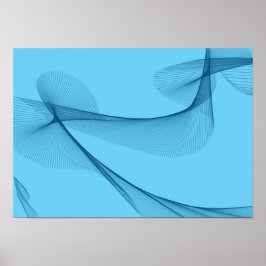 Abstrakt konst - blå toner poster