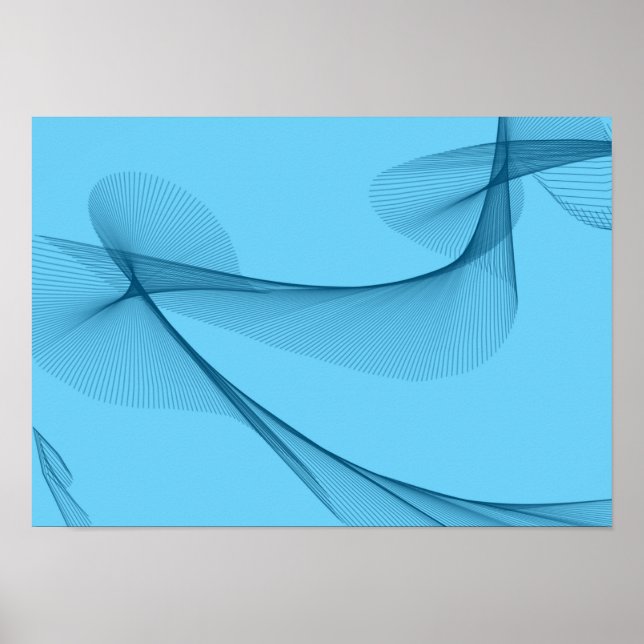 Abstrakt konst - blå toner poster (Framsidan)