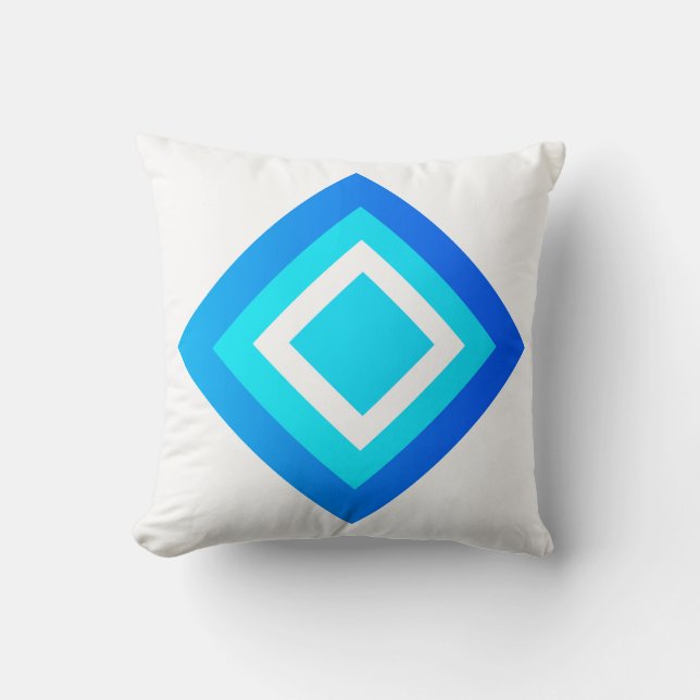 Abstrakt konst blek turkos grön blå vit kudde (Framsida)